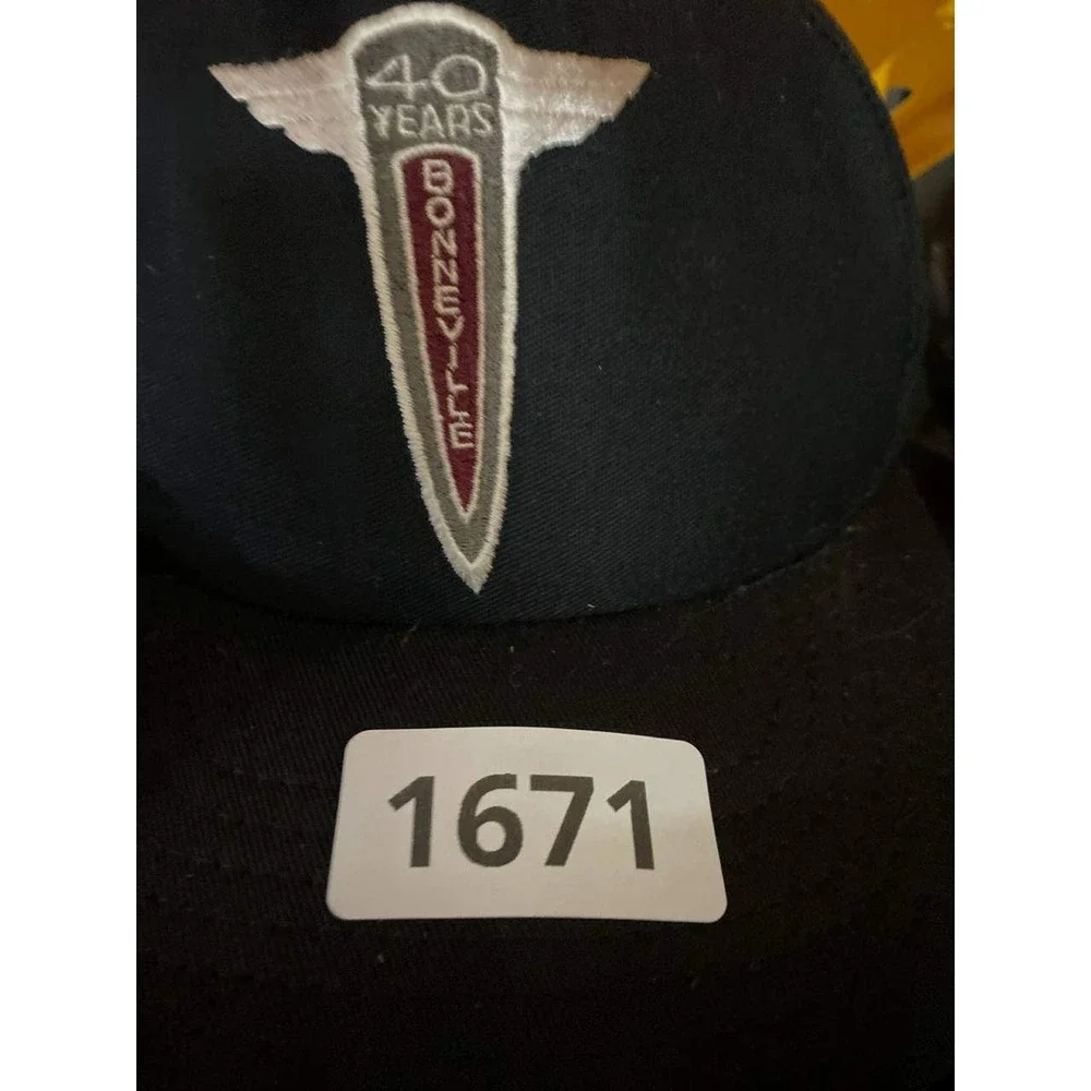 Vintage Pontiac Bonneville 40 Years Snapback Hat Black Made in USA Car Emblem